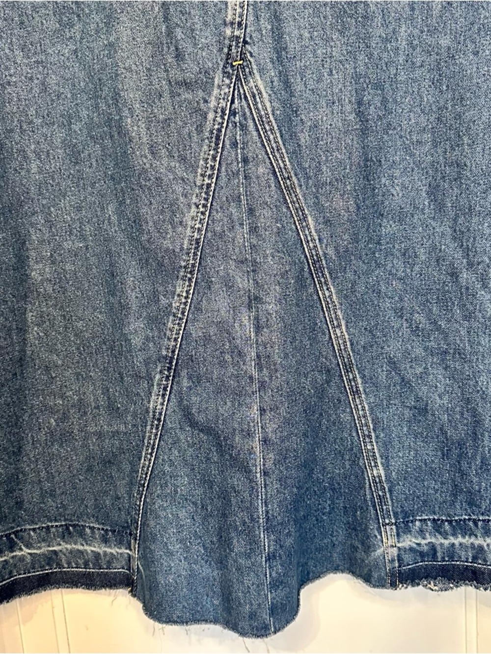 GAP Blue Denim Maxi Skirt with Front Slit - Picture 6 of 9